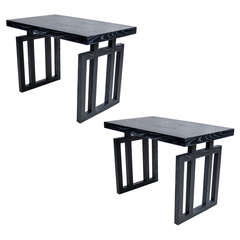 Pair of Cerused Oak Modernist Side Tables