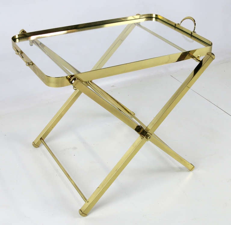 Modern Brass Tray Table by Charles Hollis Jones