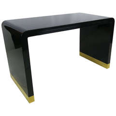 Polished Lacquer Waterfall Writing Desk