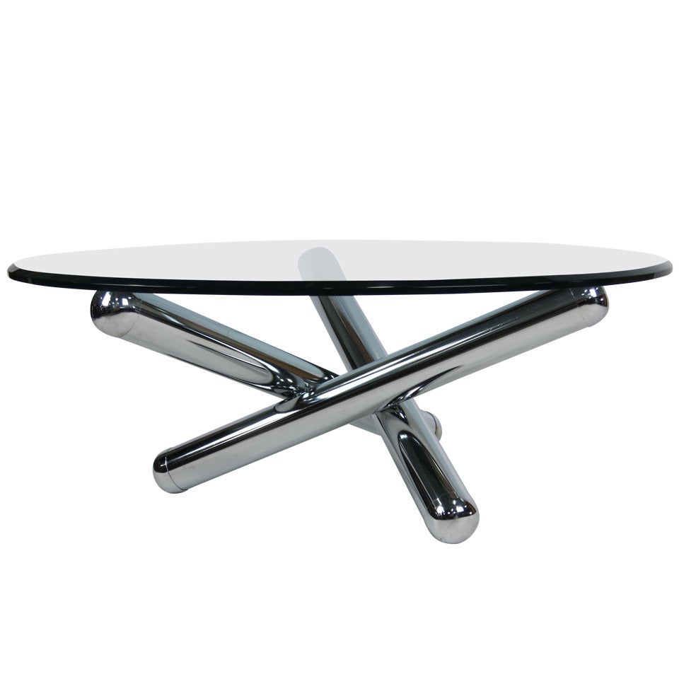 Chrome Tripod Coffee Table