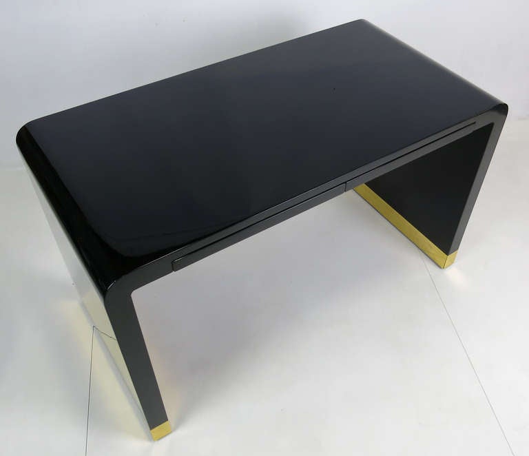 American Polished Lacquer Waterfall Writing Desk