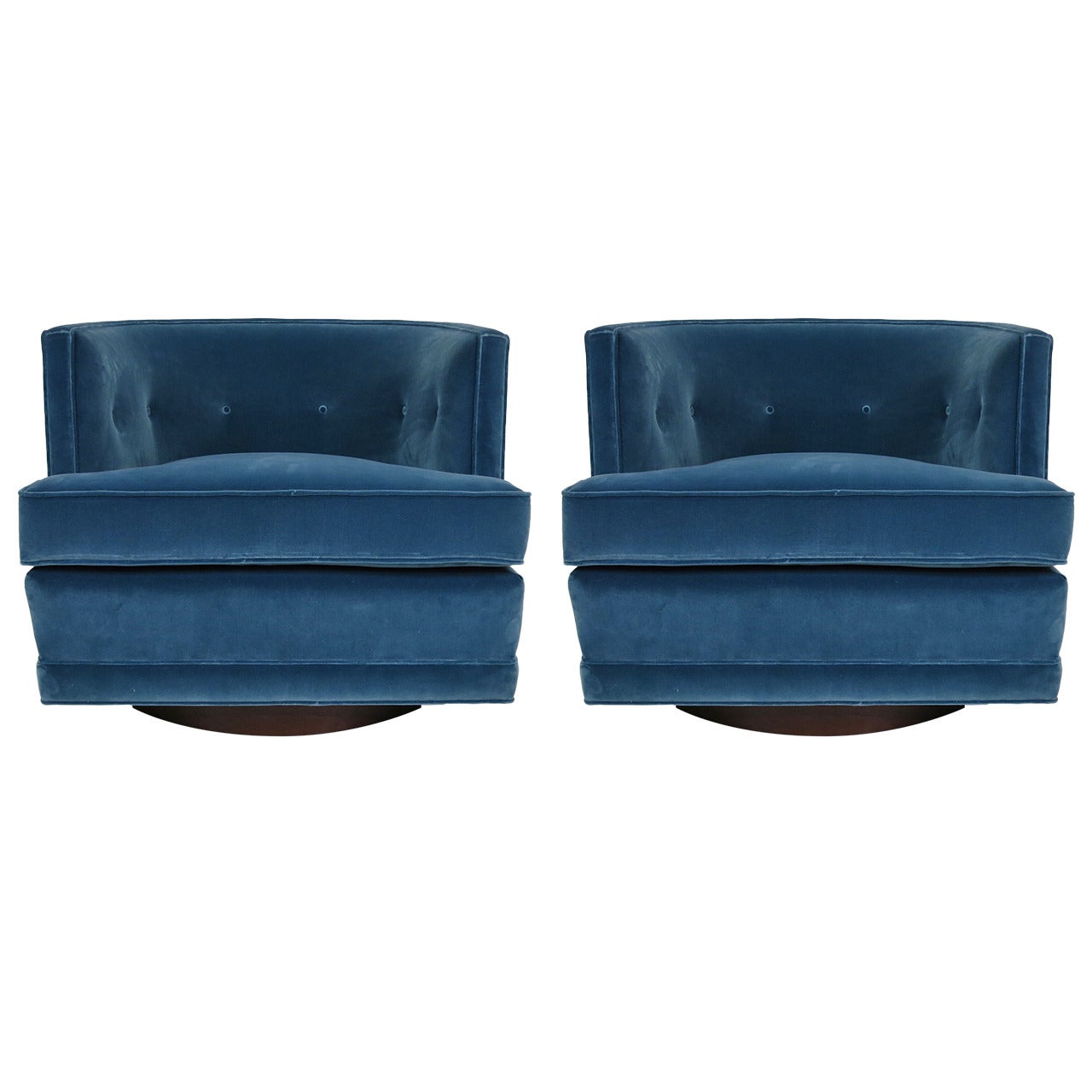 Pair of Swivel Lounge Chairs Attributed to Harvey Probber
