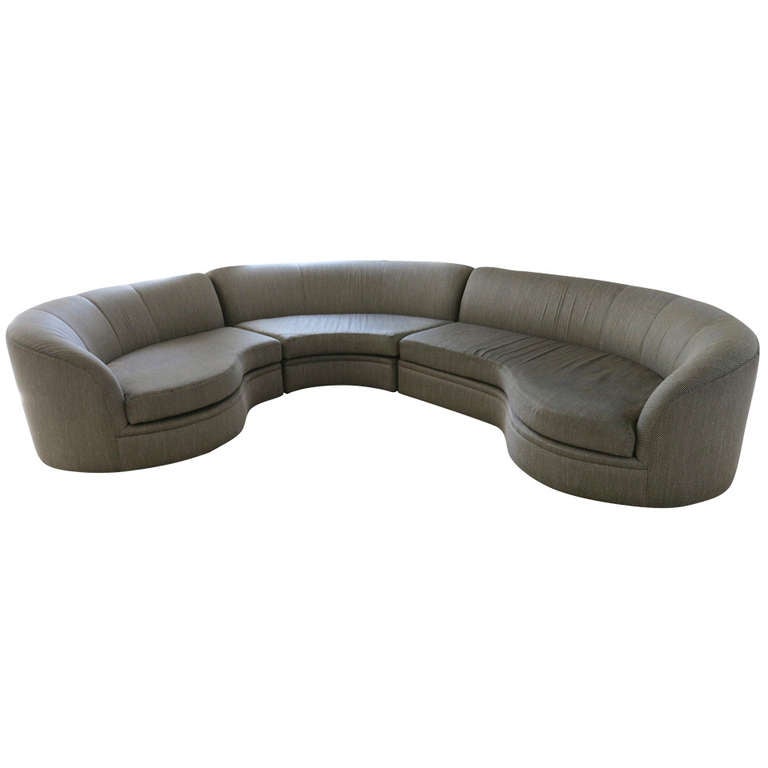 WAREHOUSE MOVING SALE-Elegant Curved Sectional Sofa by Milo Baughman