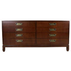Thin Edge Walnut Dresser with Sculpted Base 1