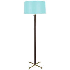 Leather and Brass Floor Lamp by Shelton-Mindel Associates