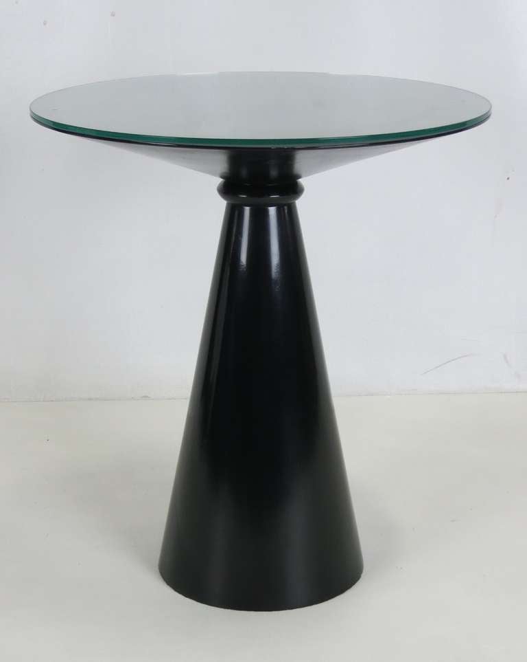 lacquered side table