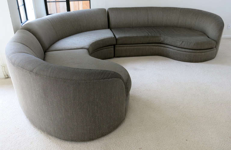 Mid-Century Modern WAREHOUSE MOVING SALE-Elegant Curved Sectional Sofa by Milo Baughman
