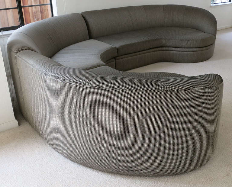 American WAREHOUSE MOVING SALE-Elegant Curved Sectional Sofa by Milo Baughman