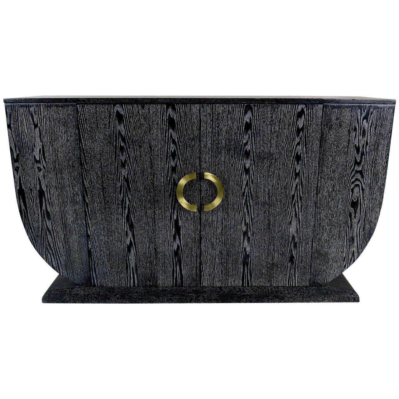 French Cerused Oak Buffet with Brass Hardware at 1stDibs