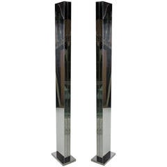 Pair of Chrome Torchieres by Casella 11