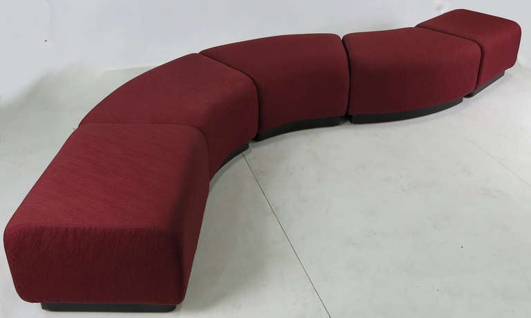 Monumental Upholstered Serpentine Bench