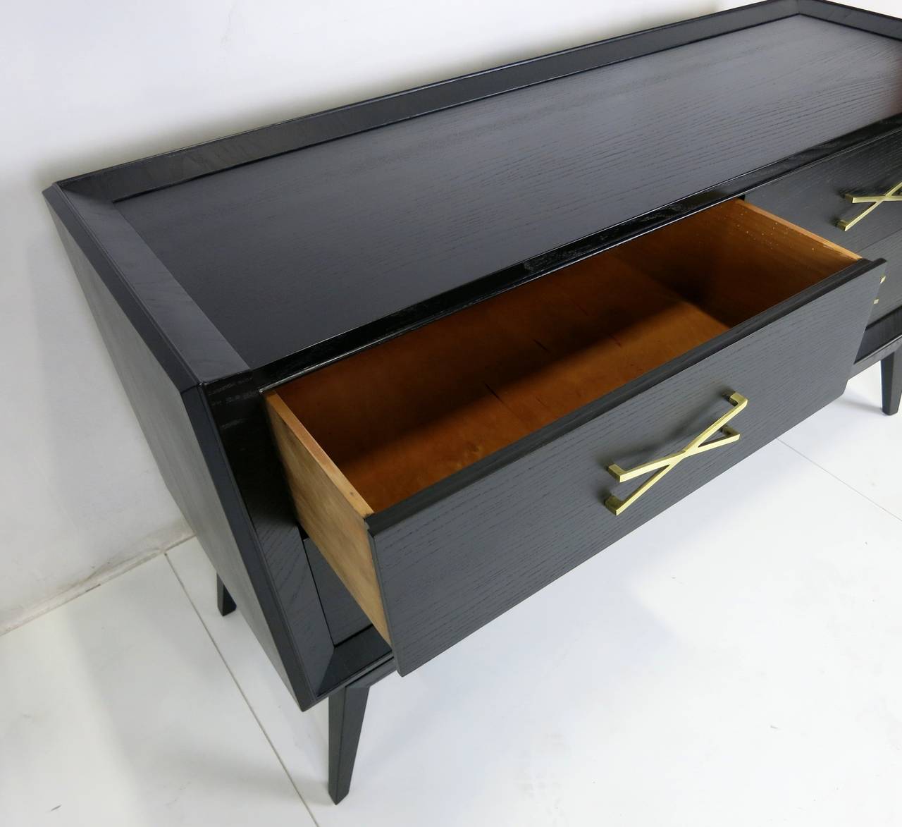 American Modernist Ebonized Oak Dresser or Sideboard