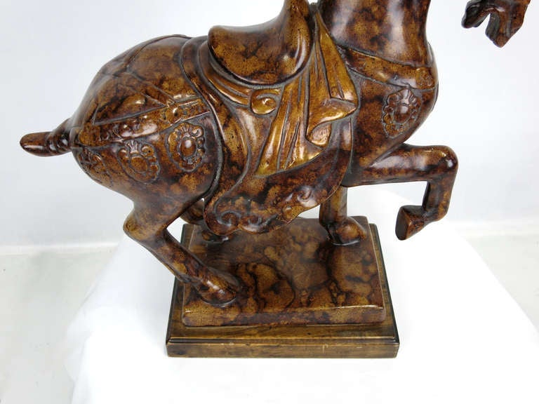 antique horse lamp