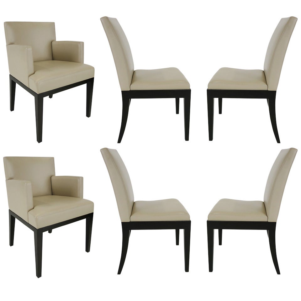 Set of Six Leather Dining Chairs by Christian Liaigre