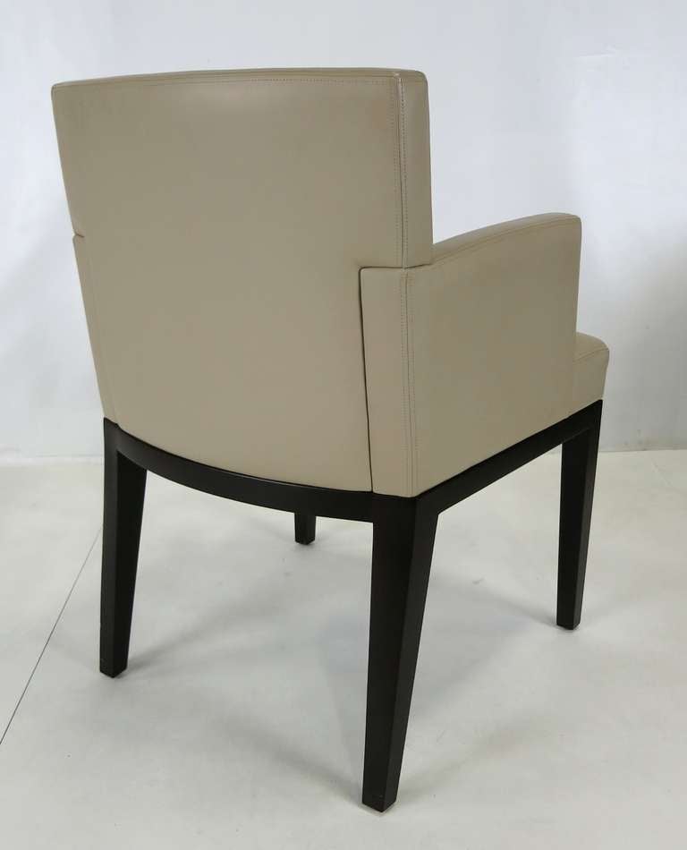 20th Century Set of Six Leather Dining Chairs by Christian Liaigre