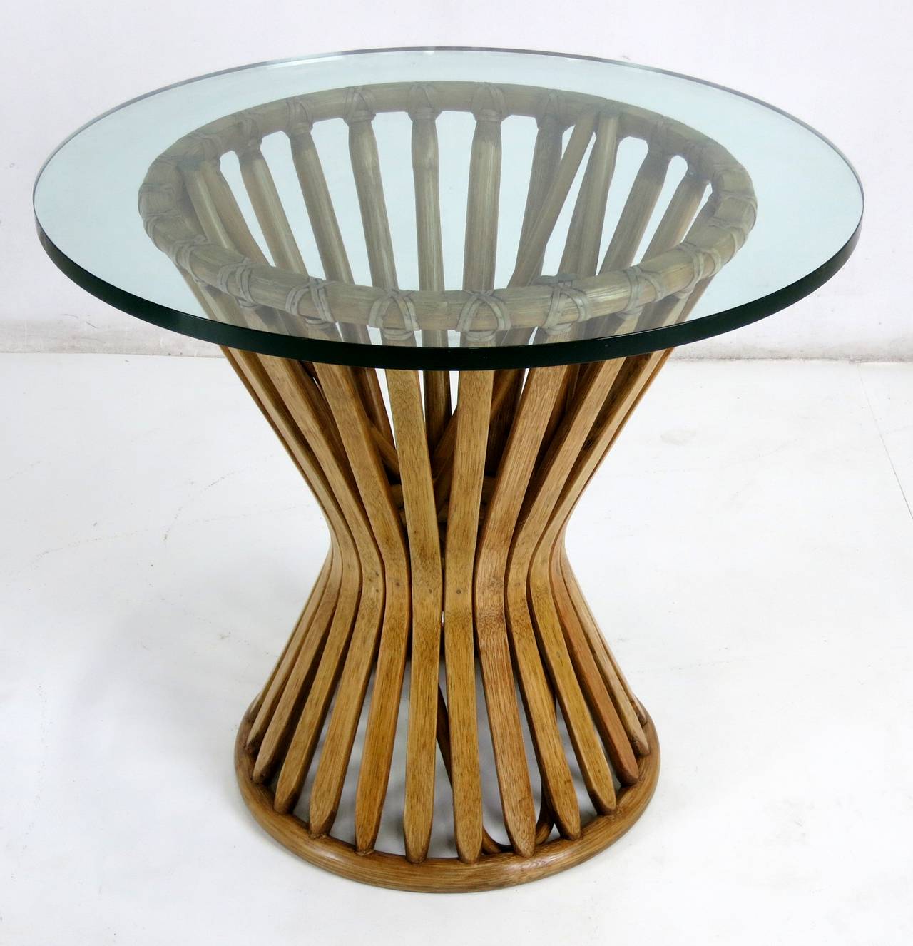 Mid-Century Modern Classic Rattan Sheaf Form Lounge Table by McGuire