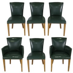 Set of Six French Art Deco Style Dining Chairs