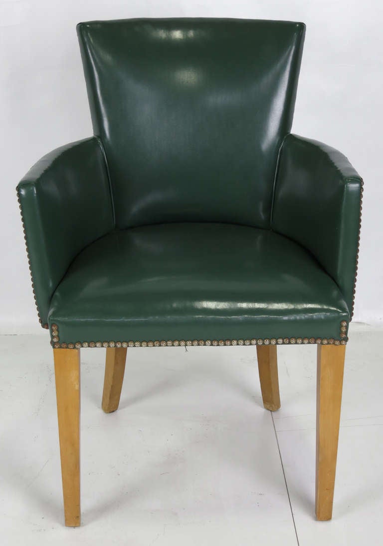 Modern Set of Six French Art Deco Style Dining Chairs