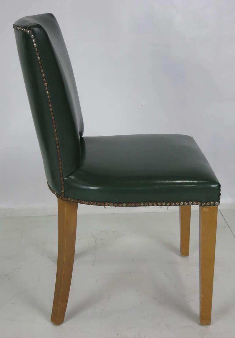 Hardwood Set of Six French Art Deco Style Dining Chairs