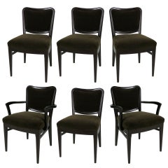 Set of Six Walnut Dining Chairs by Paul Laszlo