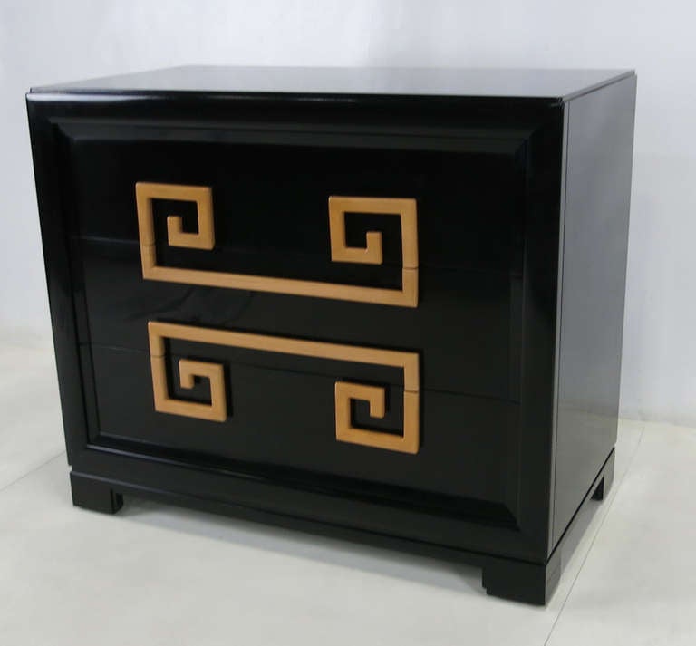 Modern Pair of French Polished Lacquer Chests by Kittinger