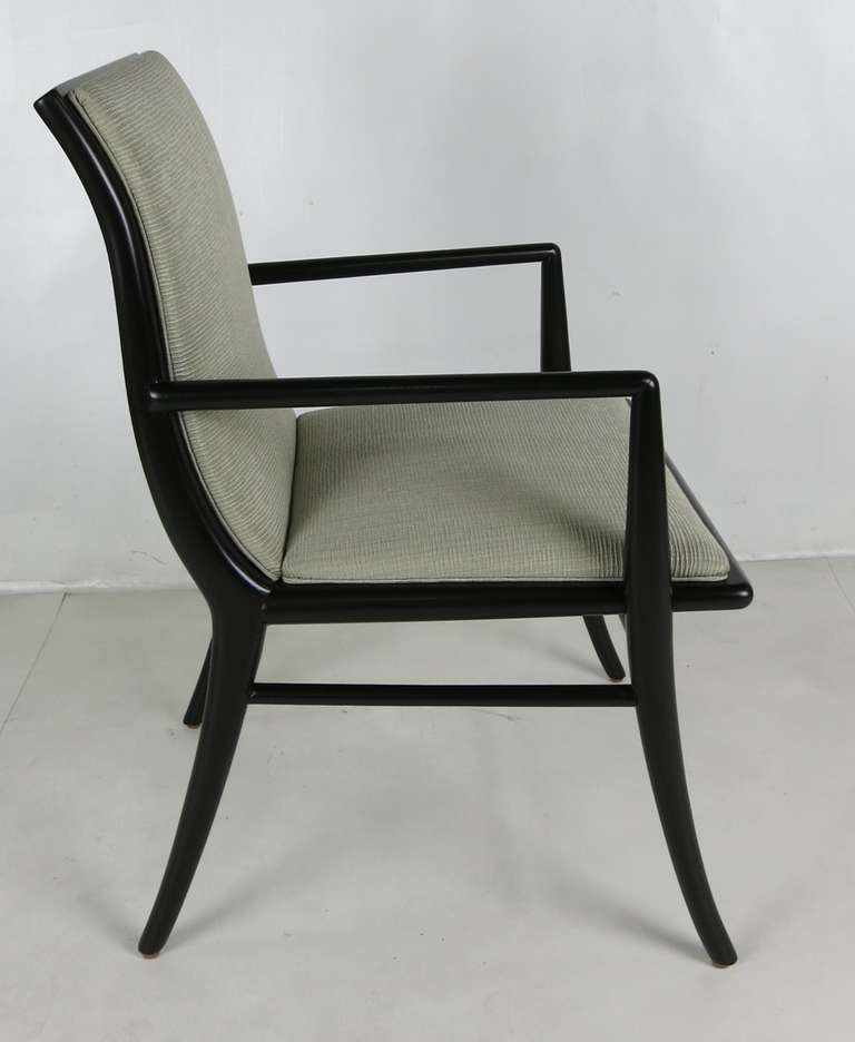 Modern Set of Ten Saber Leg Dining Chairs by T.H. Robsjohn-Gibbings