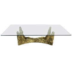 Brutalist Bronze Coffee Table in the Style of Paul Evans 3