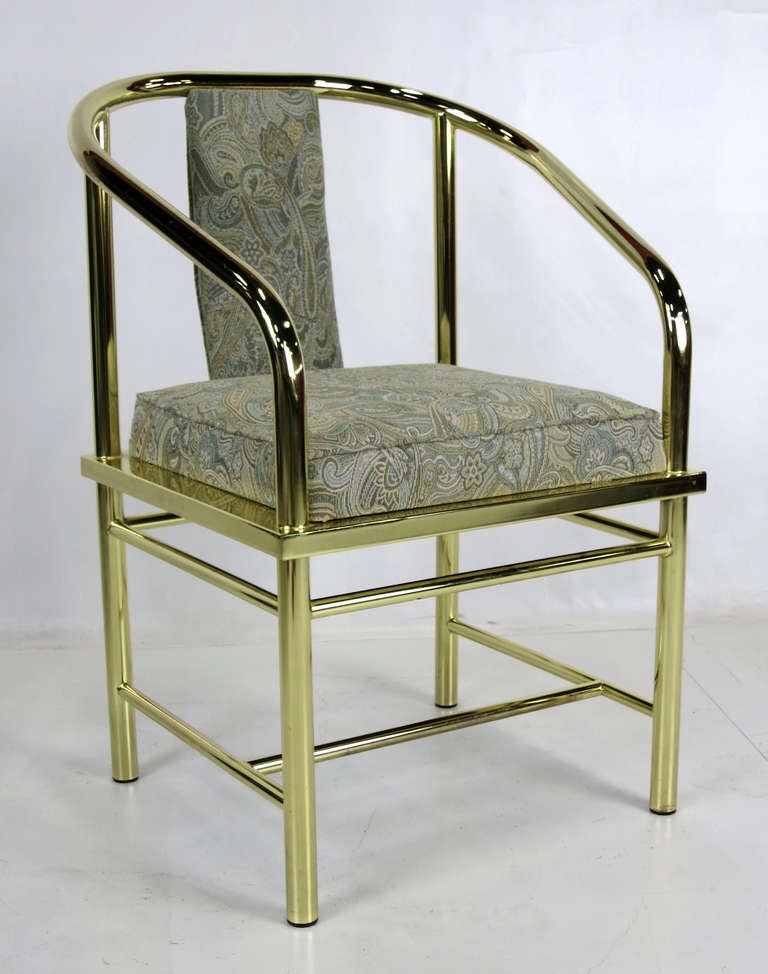 Polished Brass Side Chair in the Asian taste. Beautiful materials and craftsmanship.