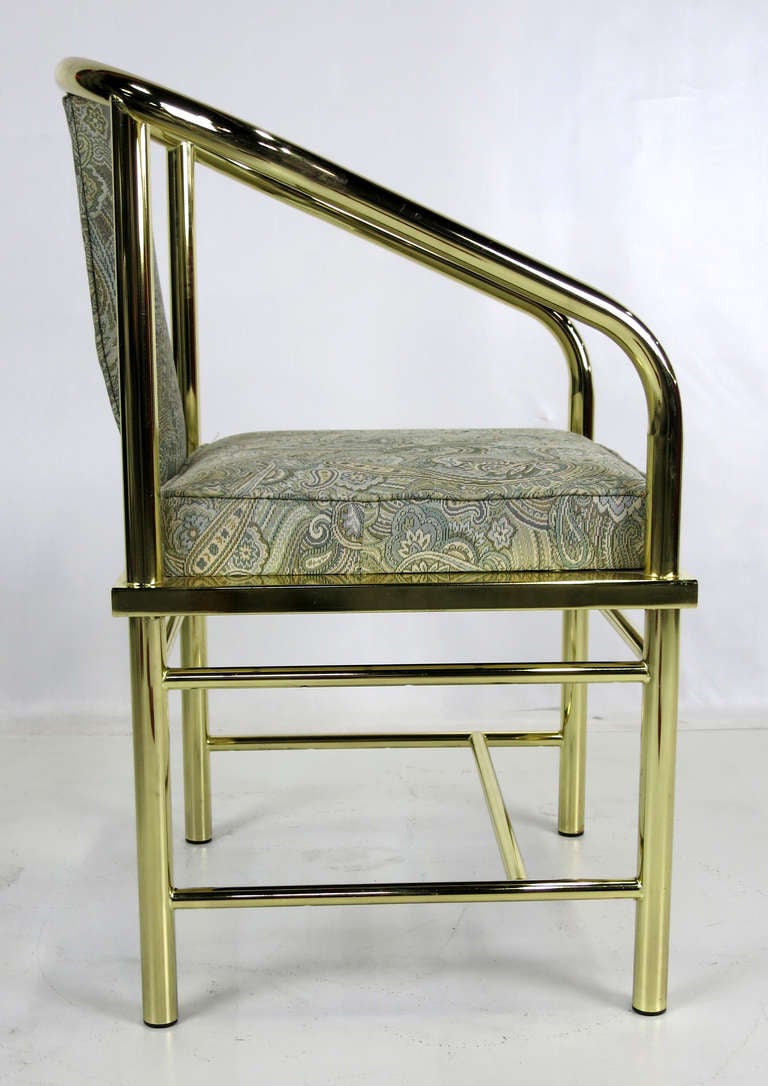 Modern Italian Brass Desk or Vanity Chair 