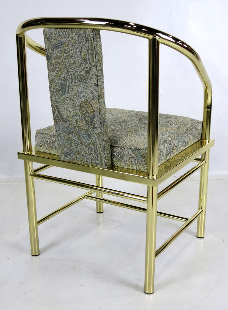 Italian Brass Desk or Vanity Chair  In Excellent Condition In Danville, CA