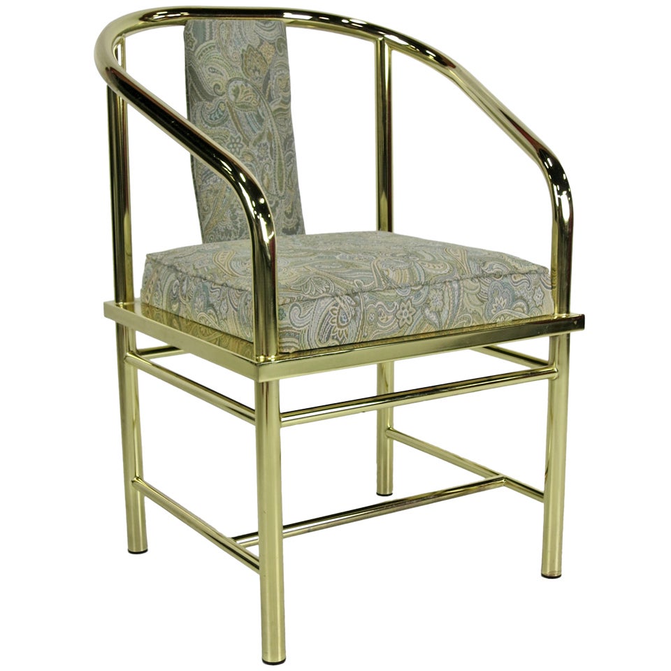 Italian Brass Desk or Vanity Chair 