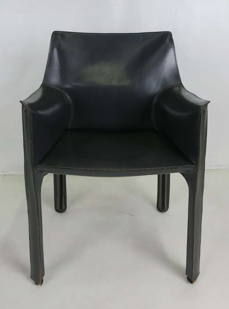 Rare Grey CAB 413 Chair by Mario Bellini for Cassina