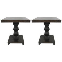 Pair of Cerused Oak Jean Michel-Frank Side Tables by Donghia