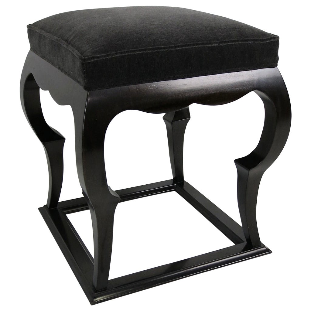 Moorish Modern Stool with Upholstered Seat