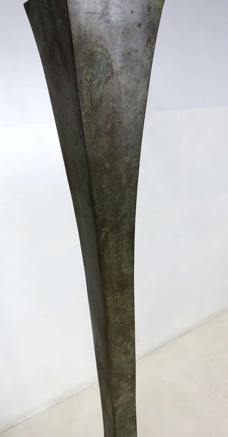 Sculpted Bronze Floor Lamp In Excellent Condition In Danville, CA
