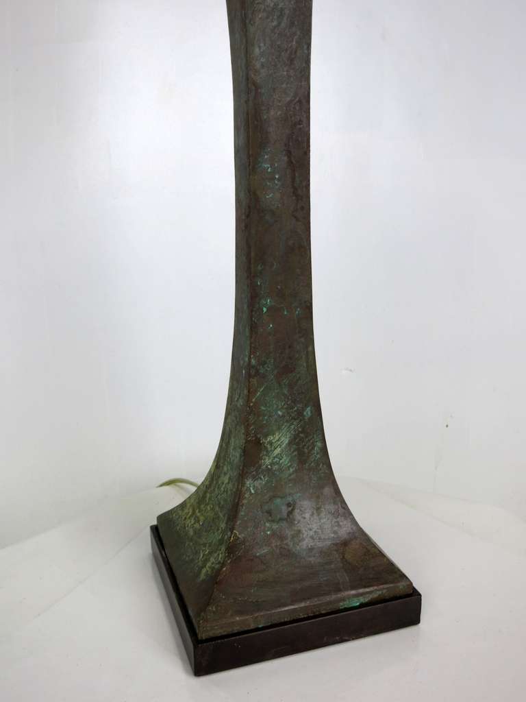 American Pair of Sculpted Bronze Table Lamps