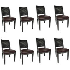 Set of Eight Cerused Oak Calipso Dining Chairs by B&B Italia 9