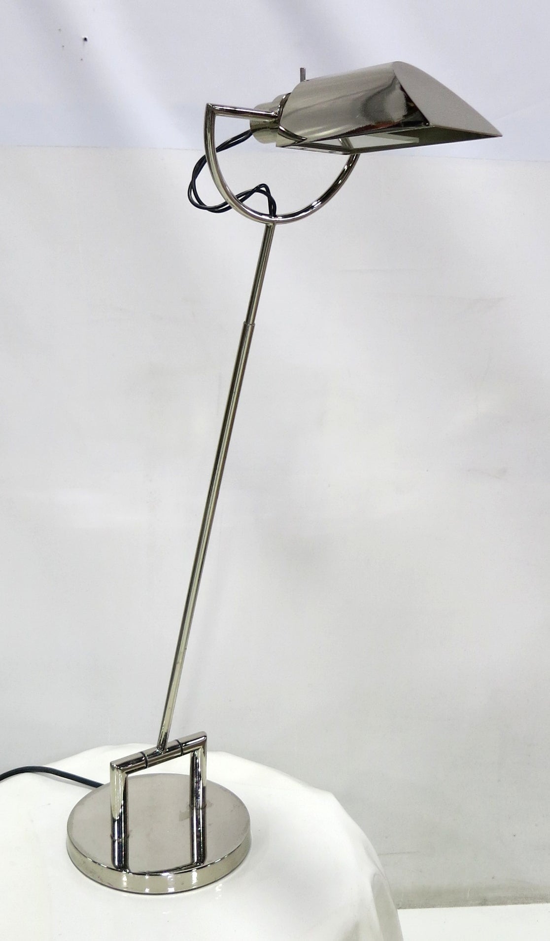 Rare Pair of Nickel Task Lamps by Peter Marino