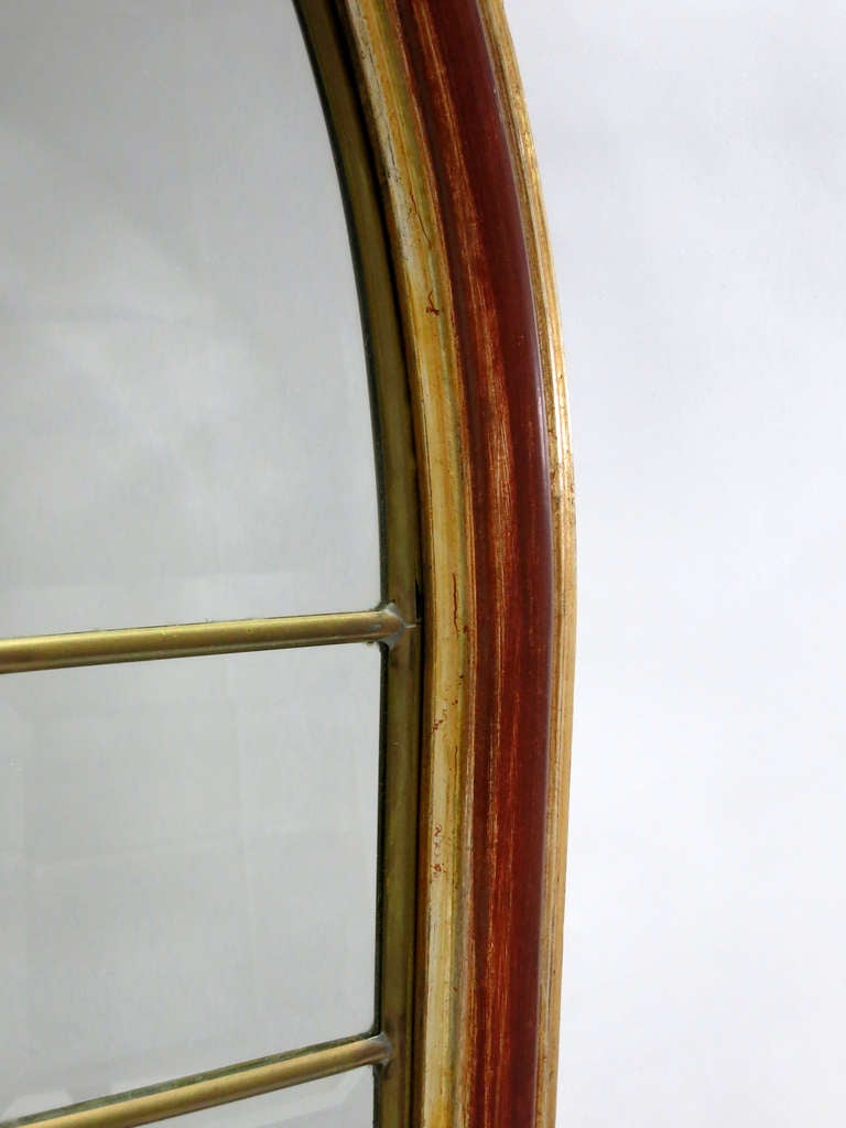 Mid-20th Century Monumental Pair of Italian Arch Top Mirrors