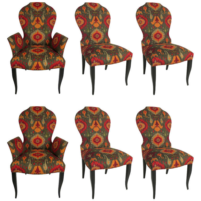 Set of Six Queen Anne Modern style Dining Chairs For Sale at 1stDibs