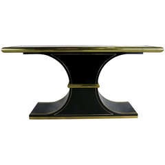 Lacquer and Brass Console by Mastercraft 7
