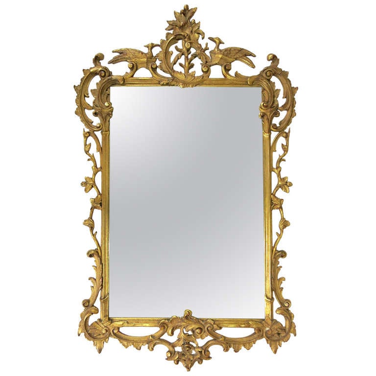 Italian Rococo Carved Gilt Wood Mirror by Milch Bros.New York at 1stdibs