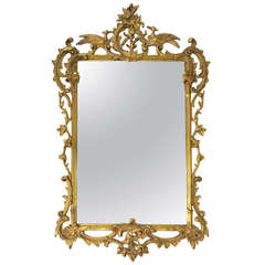 Italian Rococo Carved Gilt Wood Mirror by Milch Bros.-New York