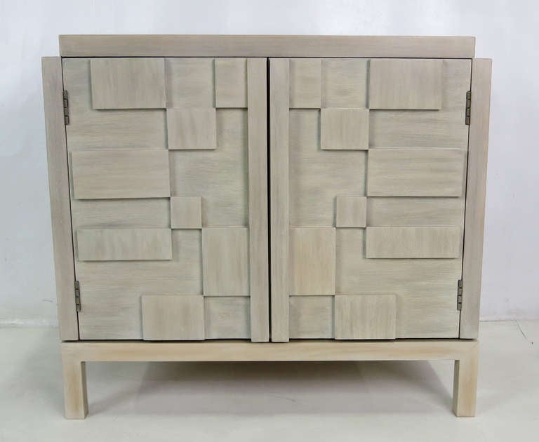 Brutalist Pair of Small Cabinets by Lane, reimagined by AdM