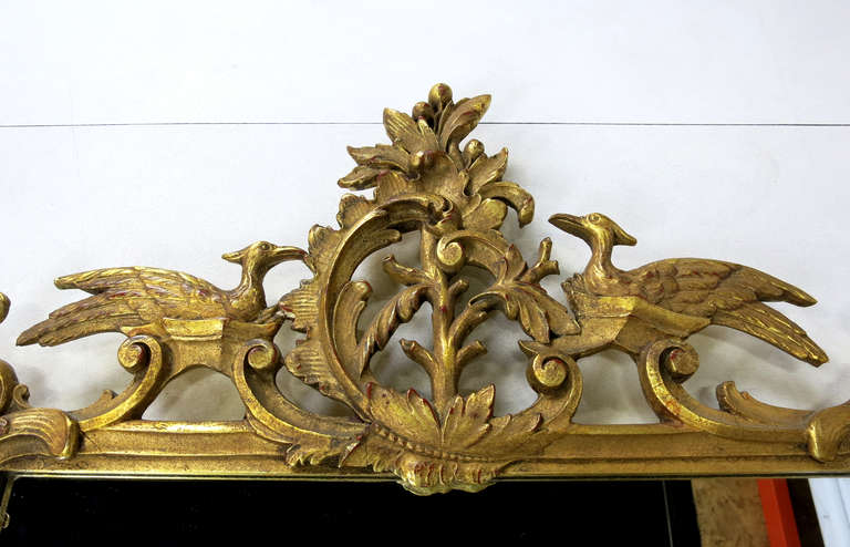 Italian Rococo Carved Gilt Wood Mirror by Milch Bros.-New York In Excellent Condition In Danville, CA