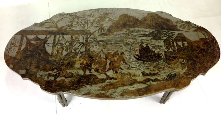 Fine Bronze Coffee Table by Philip and Kelvin LaVerne In Excellent Condition In Danville, CA