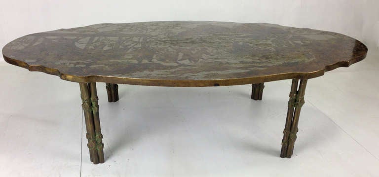 American Fine Bronze Coffee Table by Philip and Kelvin LaVerne
