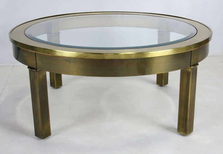 Modern Brass Coffee Table by Mastercraft