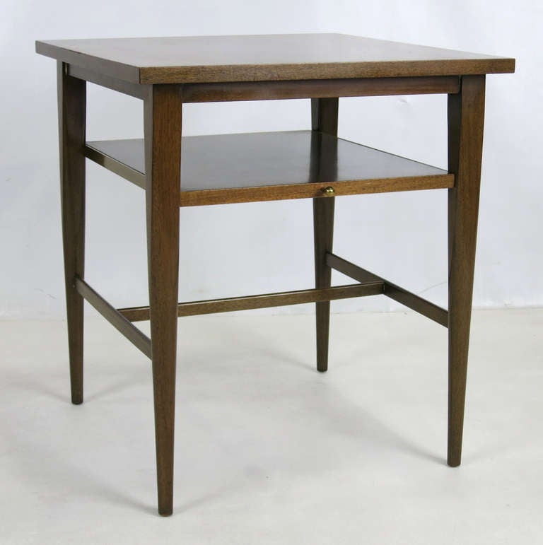 Pair of Mahogany Side Tables with pullout shelves by Paul McCobb by Calvin for Directional.  These classy little tables can be used as End Tables or Night Stands.