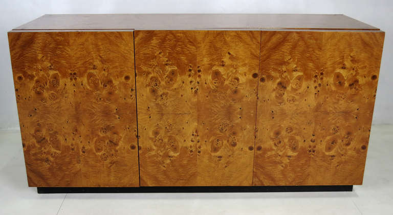 Bookmatched Olive Burl Cabinet by Pierre Cardin